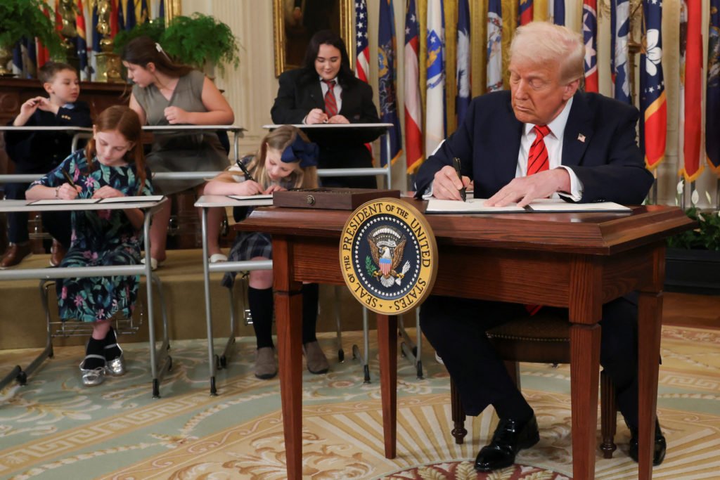 WATCH: Trump signs order for plan to shut down Education Department