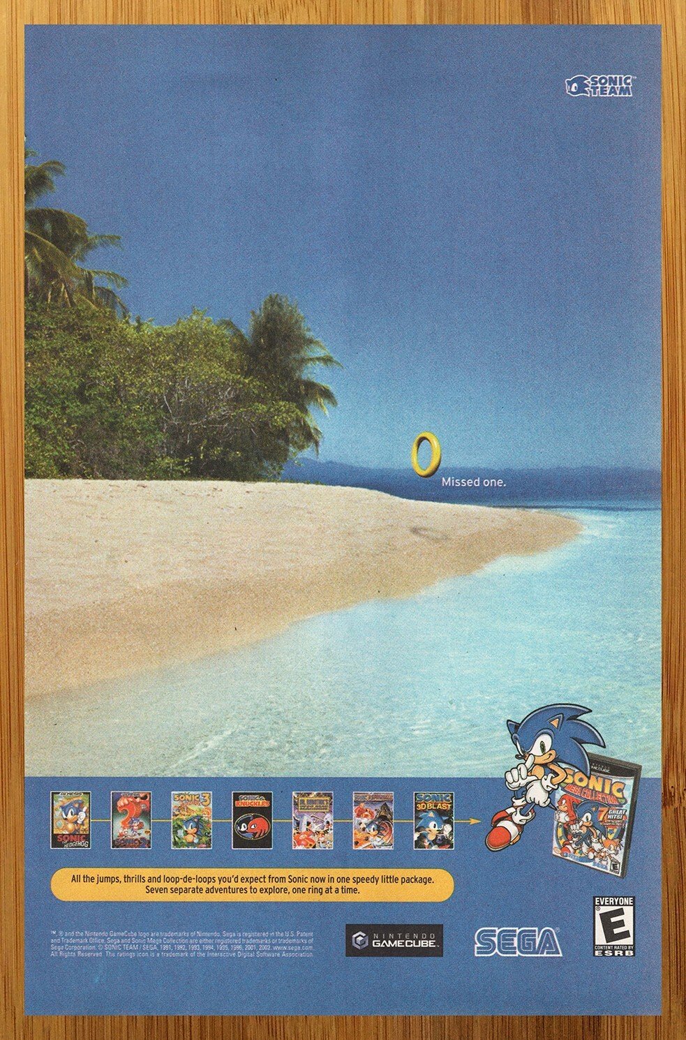 2002 Sonic Mega Collection Gamecube Vintage Print Ad/Poster Official Promo Art