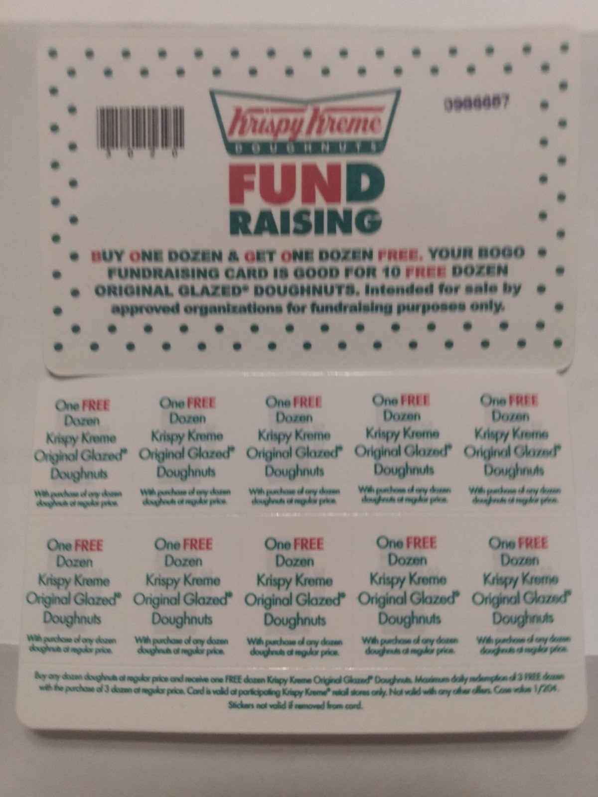KRISPY KREME BOGO CARD- BUY FIRST ONE, THEN GET ONE,  10 OFFERS  FREE SHIPPING
