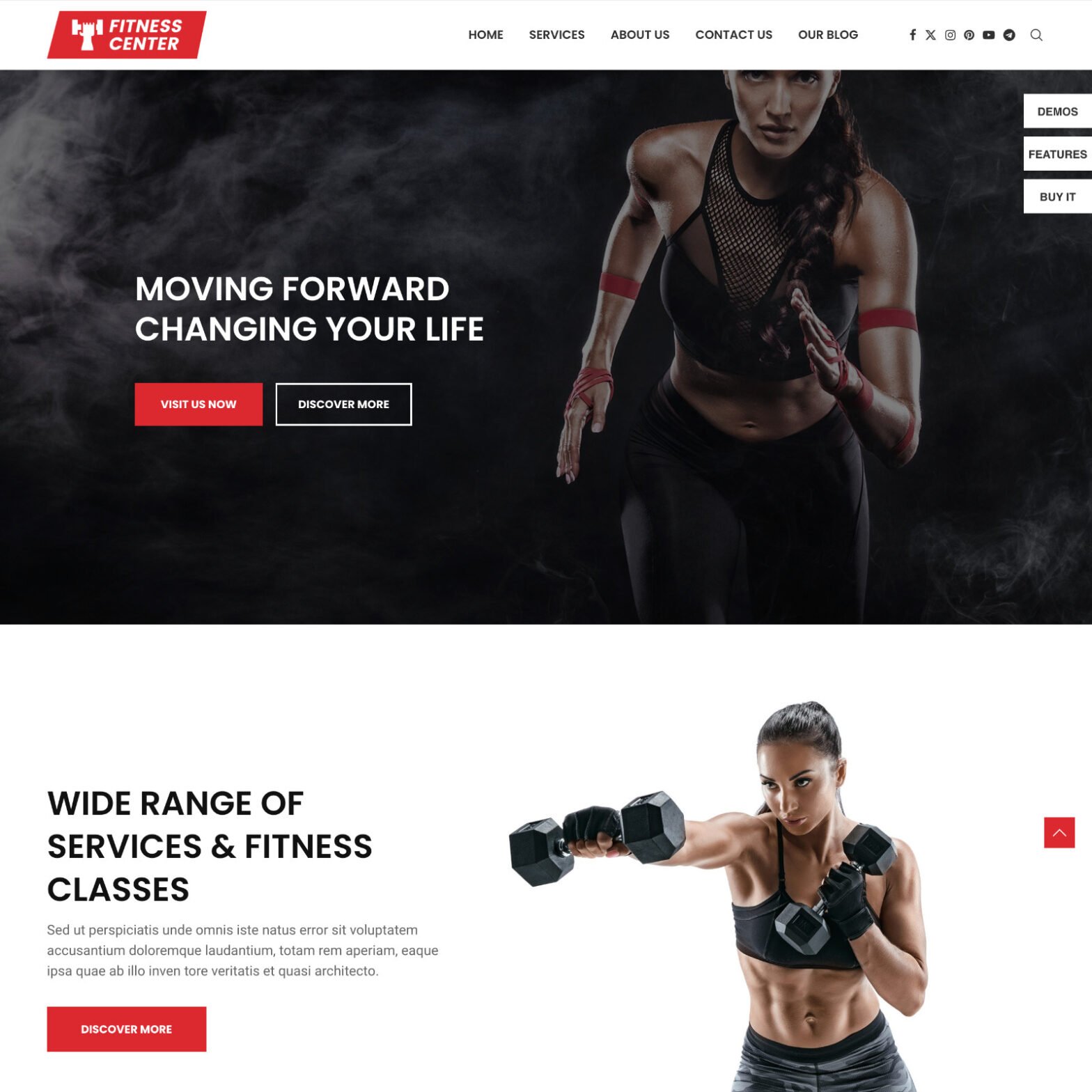Fitness Center Websites Design for Sale with Free VPS Web Hosting