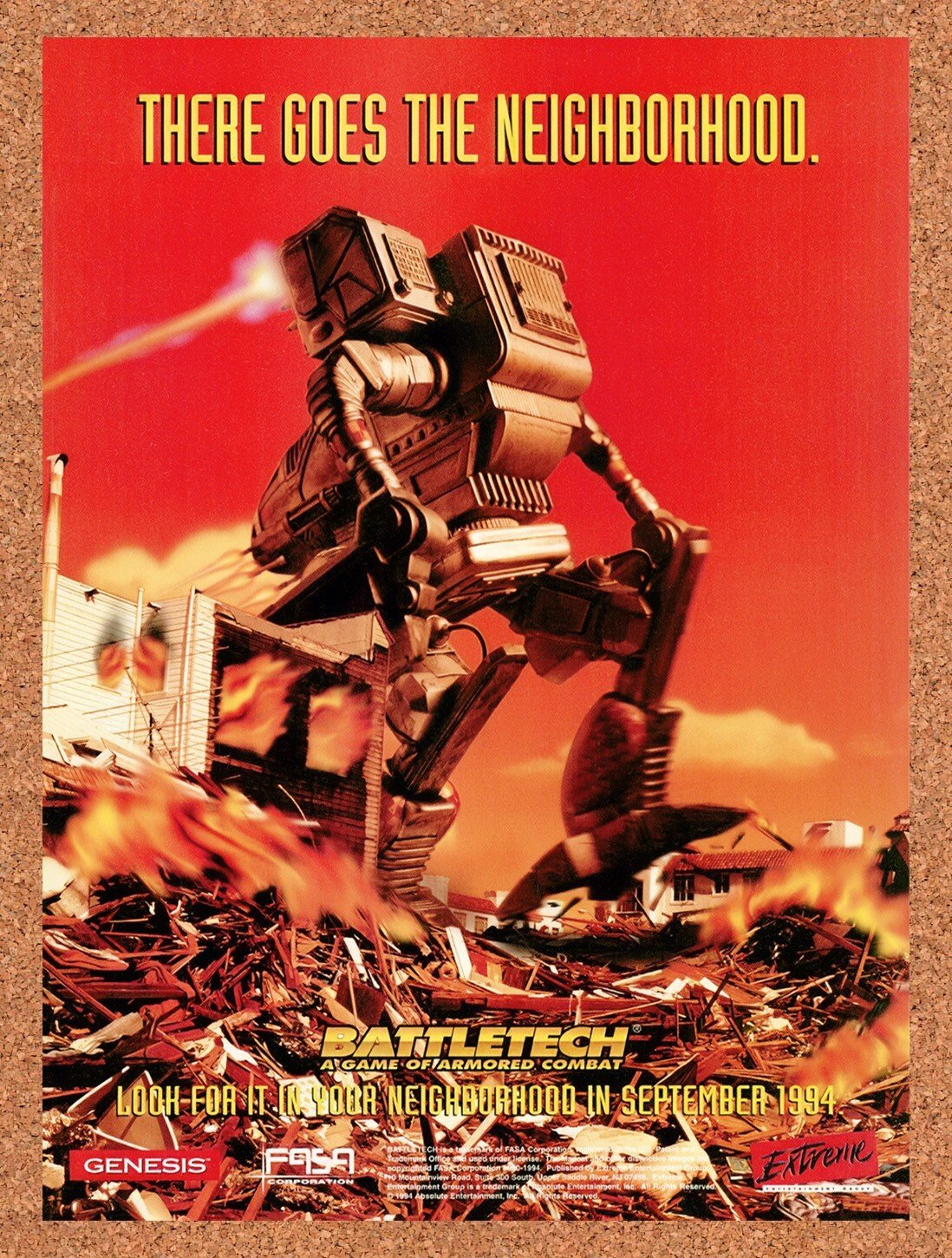 1993 BattleTech Genesis Original Advertisement / Retro Wall Art v2