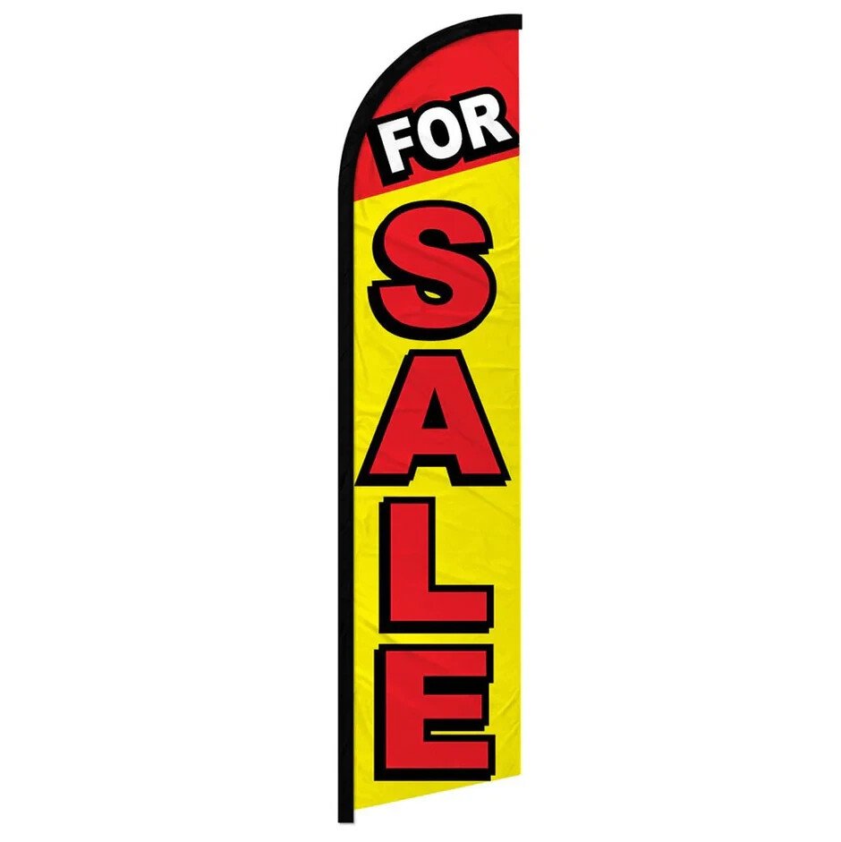 For Sale Windless Full Sleeve Feather Advertising Sale Banner Flag