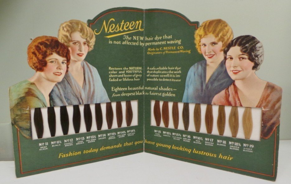 Hair Dye Sample Chart Nesteen Display 20 Inches Wide by 12.25 Inches Tall