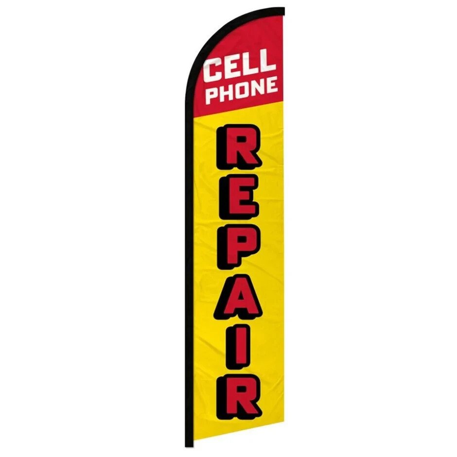 Cell Phone Repair (Letters) Windless Full Sleeve Advertising Repair Banner Flag