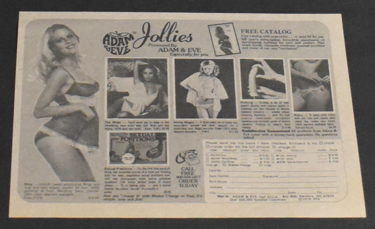 1980 Print Ad Sexy Fashion Lady Blonde Adam Eve Jollies Smooth Lingerie Art ATL